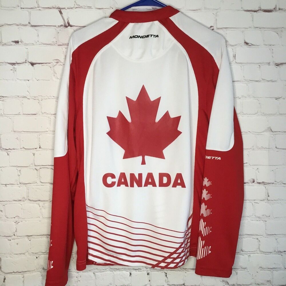 Mondetta Long Sleeve‎ Cycling Jersey size S White Red Bicycle Shirt Adult Canada